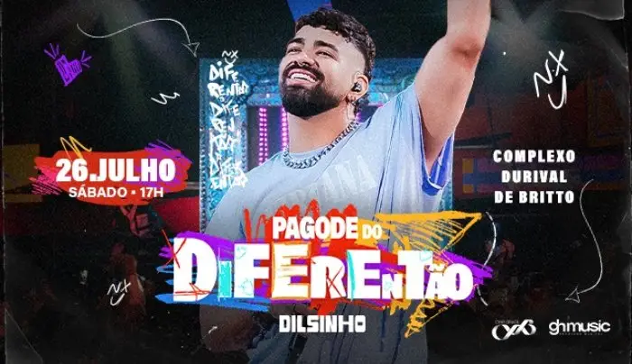 Dilsinho Chega com o Pagode do Diferentão em Curitiba no Dia 26/07 – Garanta Seu Ingresso com Desconto do Pagodinsta!